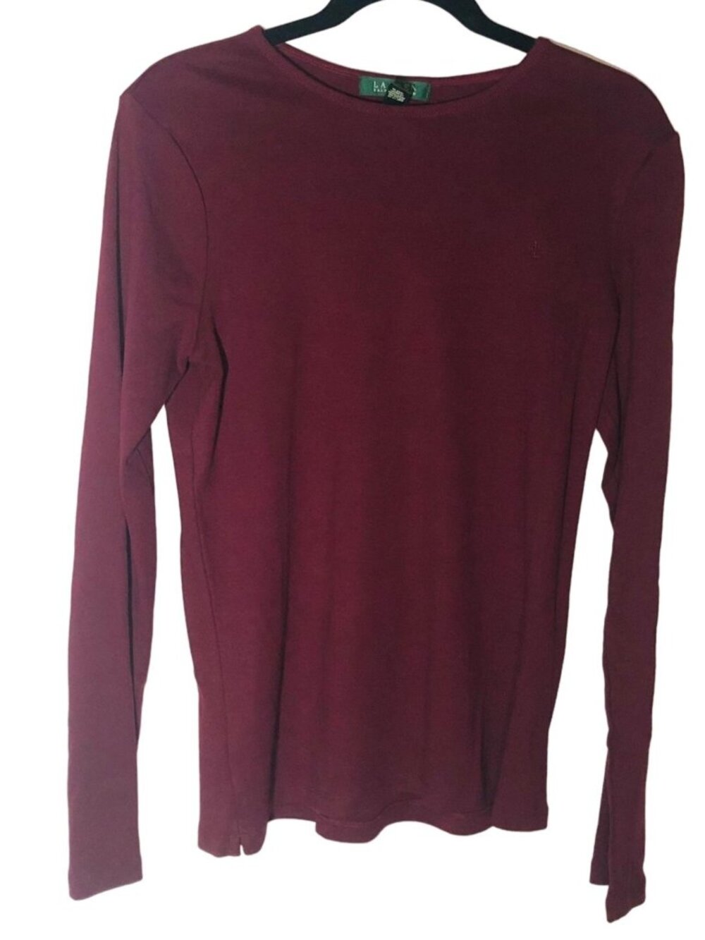 Lauren Ralph Lauren Long Sleeve Shirt Red Cotton Large armpit to armpit 21" READ